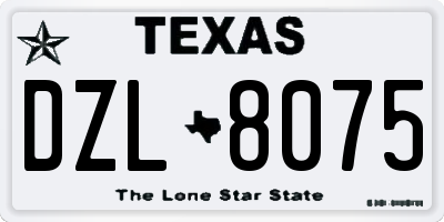 TX license plate DZL8075