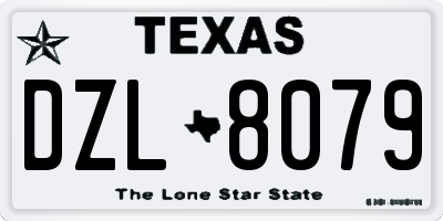 TX license plate DZL8079