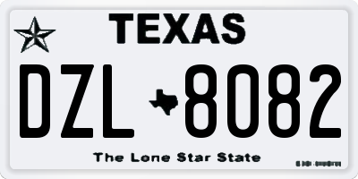 TX license plate DZL8082