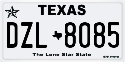 TX license plate DZL8085