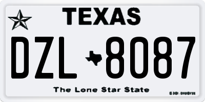 TX license plate DZL8087