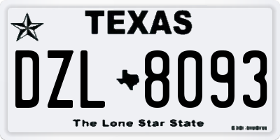 TX license plate DZL8093
