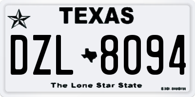 TX license plate DZL8094