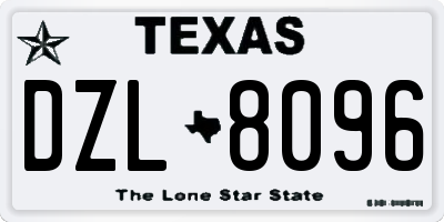 TX license plate DZL8096