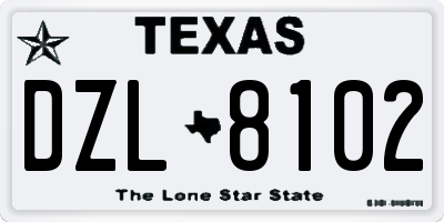 TX license plate DZL8102