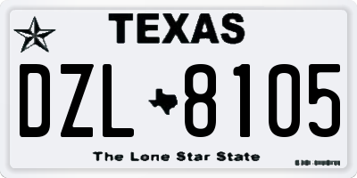 TX license plate DZL8105