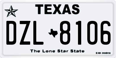 TX license plate DZL8106