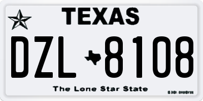 TX license plate DZL8108
