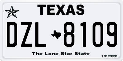 TX license plate DZL8109