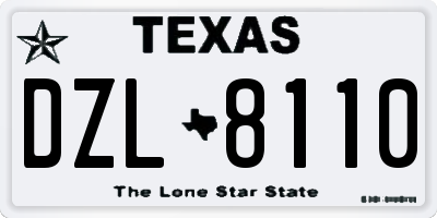 TX license plate DZL8110