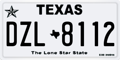TX license plate DZL8112