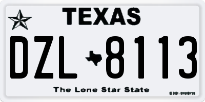 TX license plate DZL8113