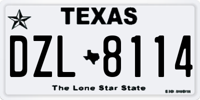 TX license plate DZL8114