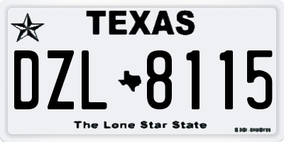 TX license plate DZL8115
