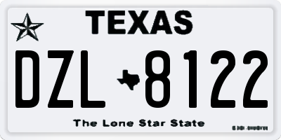 TX license plate DZL8122
