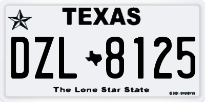 TX license plate DZL8125