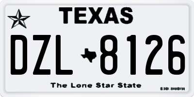TX license plate DZL8126