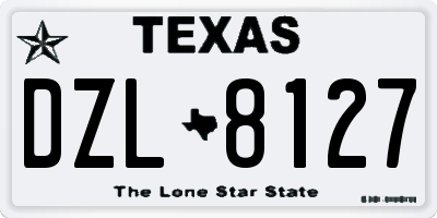 TX license plate DZL8127