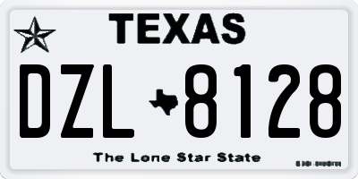 TX license plate DZL8128