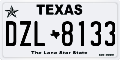 TX license plate DZL8133