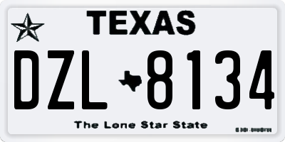 TX license plate DZL8134