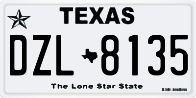 TX license plate DZL8135
