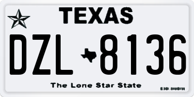 TX license plate DZL8136
