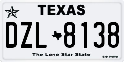TX license plate DZL8138