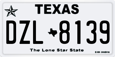 TX license plate DZL8139