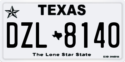 TX license plate DZL8140