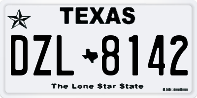 TX license plate DZL8142