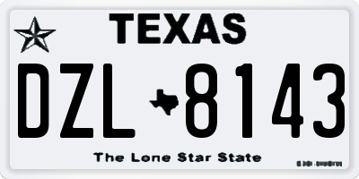 TX license plate DZL8143