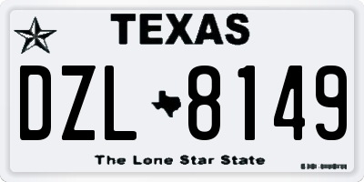 TX license plate DZL8149