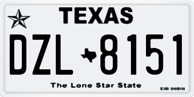 TX license plate DZL8151