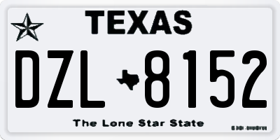 TX license plate DZL8152