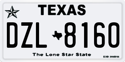 TX license plate DZL8160