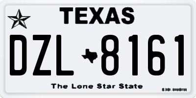 TX license plate DZL8161