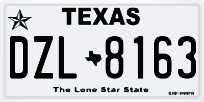 TX license plate DZL8163