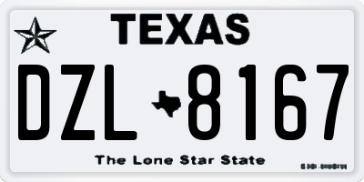 TX license plate DZL8167