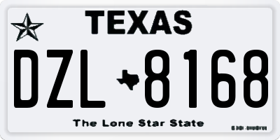 TX license plate DZL8168