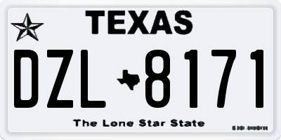 TX license plate DZL8171
