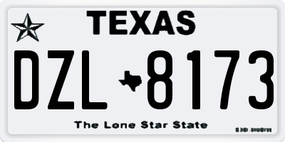 TX license plate DZL8173