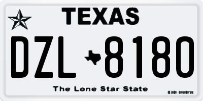 TX license plate DZL8180