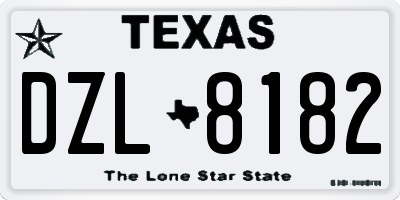 TX license plate DZL8182