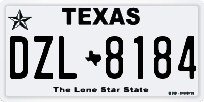 TX license plate DZL8184