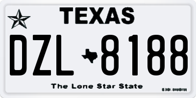 TX license plate DZL8188
