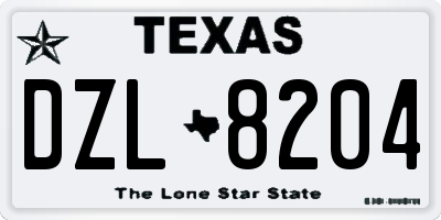 TX license plate DZL8204