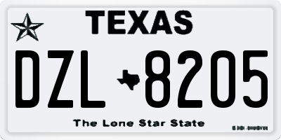 TX license plate DZL8205