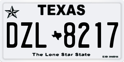 TX license plate DZL8217
