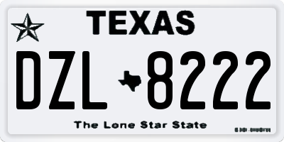 TX license plate DZL8222